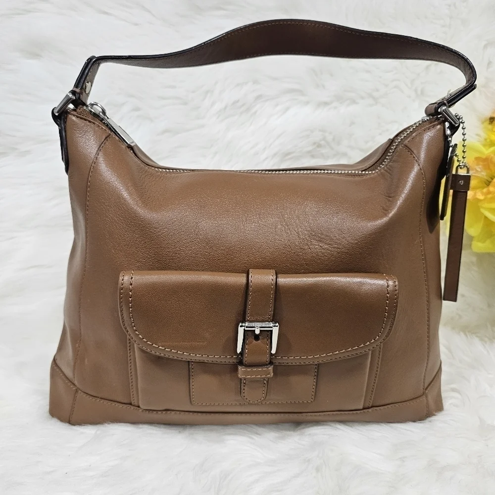 Coach F29881 Charlie Leather Hobo Shoulder Bag – Brown